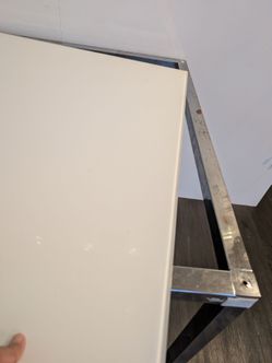 Glass top metal frame dining table for 4