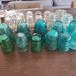 Brookfield And Hemingray Vintage Glass Insulators 