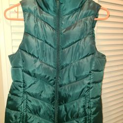 $5 XS Vest- Dark Green Zip Up. SO Brand