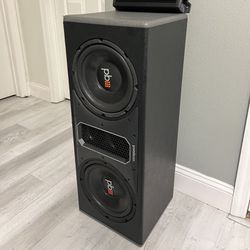 Powerbass Dual 10” Vented Subwoofer with Amp