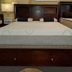 Brand New Brown CA King Captain Bedframe With Storage Drawers