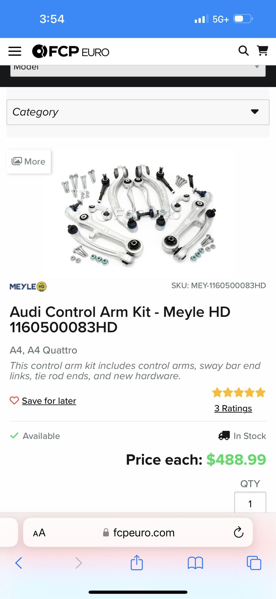 Audi Control Arm Kit - Meyle HD 11(contact info removed)3HD