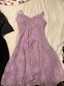 Lavender Lace Spaghetti Strap Mini Dress