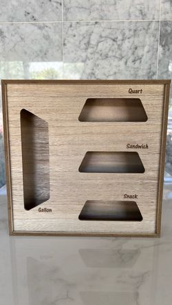 Wooden Ziplock Bag Organizer Dispenser