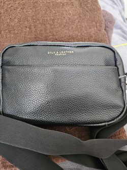 Leather Crossbody Bag  Black 