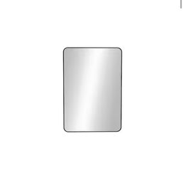 Home Decorators Collection 24 in. W x 36 in. H Round Corner Rectangular Aluminum Framed Wall Bathroom Vanity Mirror in Black (Screws Not Included @X1-