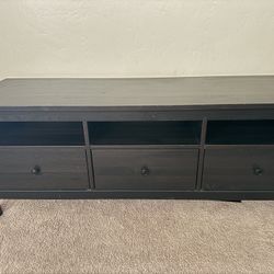 Black Wood TV Stand With Drawers 