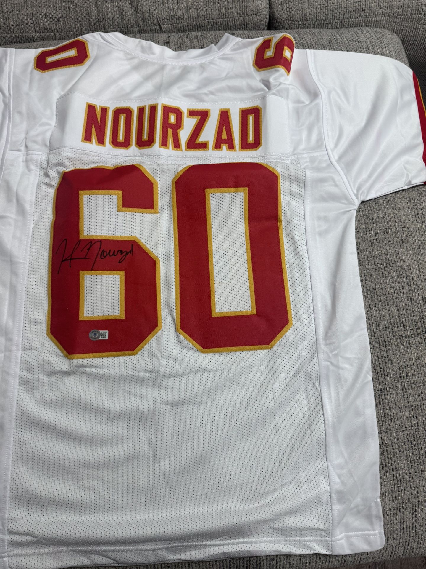 Hunter Nourzad Signed Autograph Custom Jersey - Beckett Coa - Kansas City Chiefs