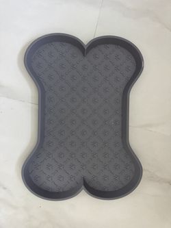 PET PLATTER PAW SHAPE DOG PUPPY FEEDING FOOD BOWL PLACE MAT NAVY BLUE 2 SIZES