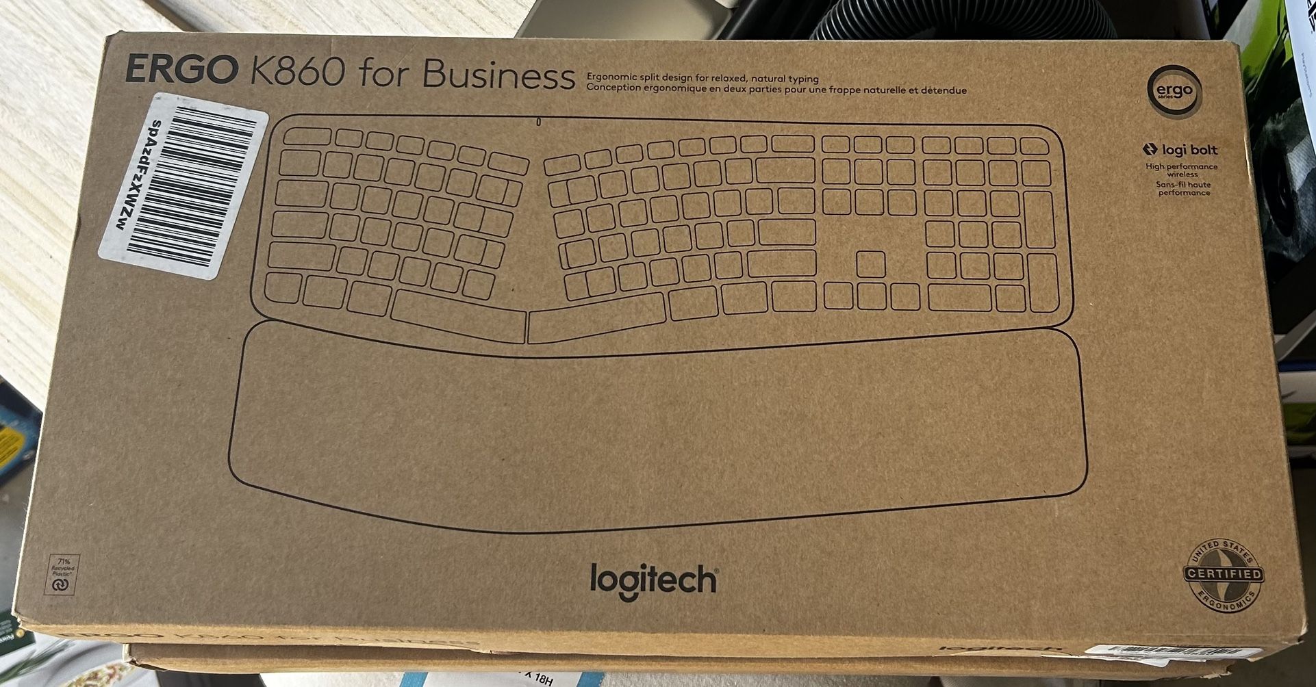 Wireless Ergonomic Keyboard Logitech ERGO K860 - Split Keyboard Layout ...