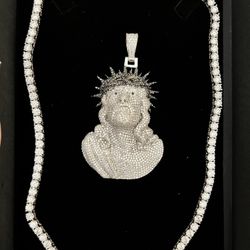 Moissanite Diamond Chain And Pendant