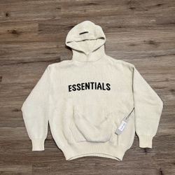 Essentials Knitted Cream Hoodie 