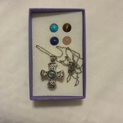 Sterling Silver Floral Cross Pendant 