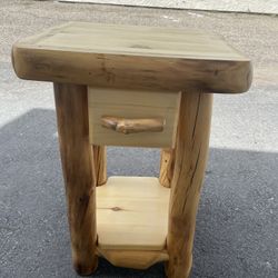 Custom Rustic Wood End Table