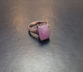 Lavender Jade Sterling Silver Filagree Ring. Beautiful!