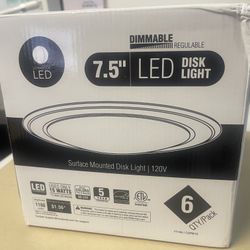 [6 Pack] Lunabode LED 7.5" Flush Mount Ceiling Light (OPEN-BOX)