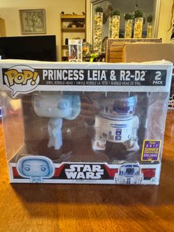 Funko Pop! Star Wars Holographic Princess Leia & R2-D2 2-Pack | 2017 Summer Convention Exclusive