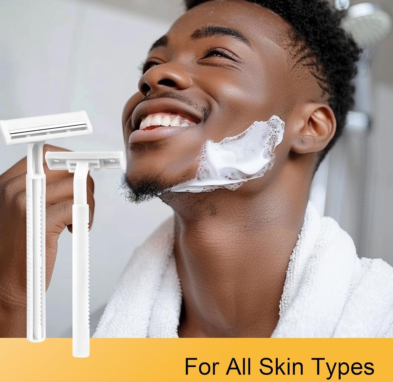 (10pcs )Bulk Razors Disposable With Clear Safety Cap,Disposable Razors Bulk For Men&Women, Stainless Steel Blade,Twin Blade Razors For Men Disposabl