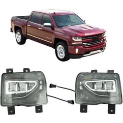 Replacement For 2016-2018 Chevy Silverado 1500 Fog Lights Lamps LED, Assembly Set L&R Side