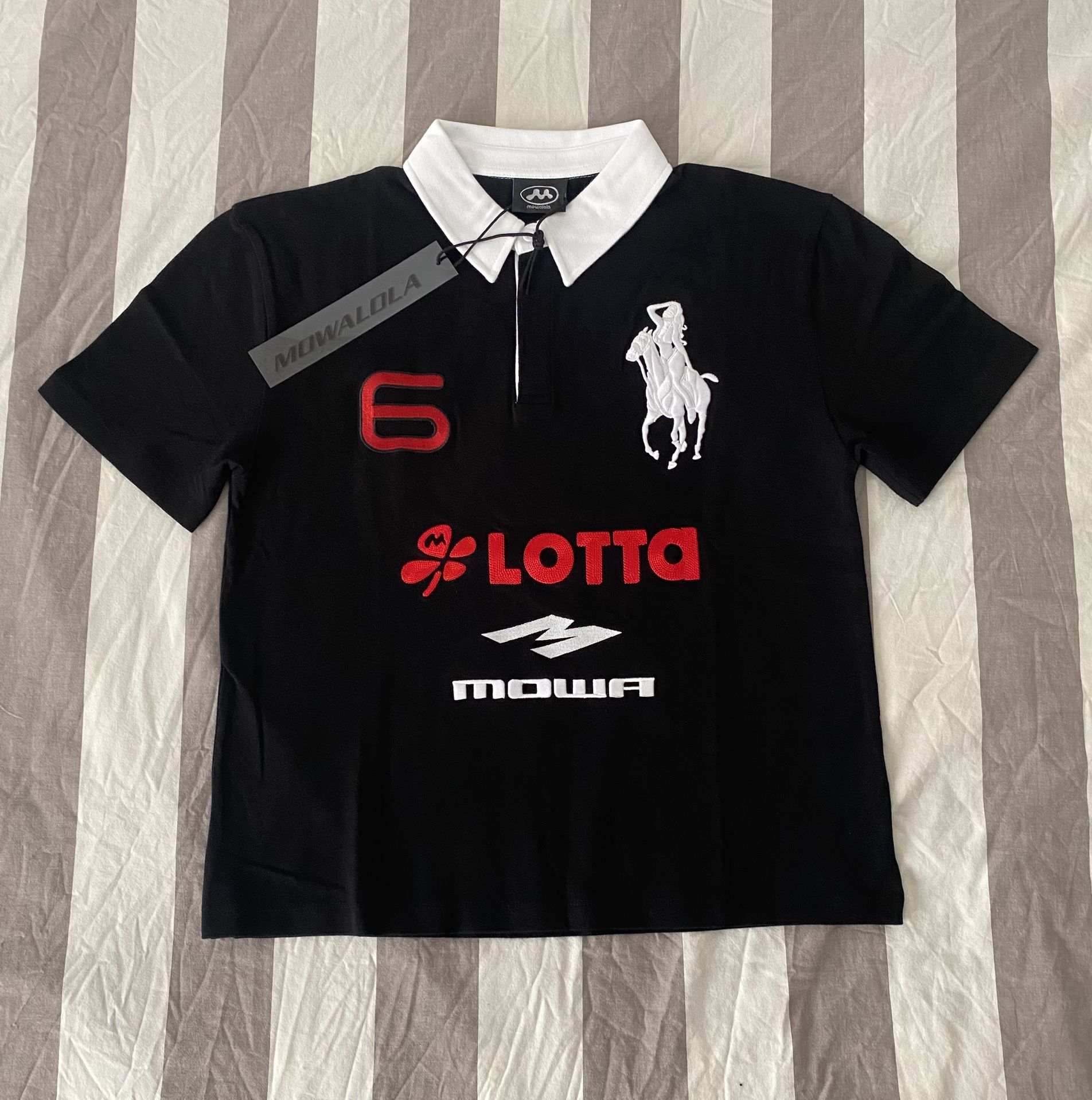 Mowalola ATL Polo Shirt Black Brand New