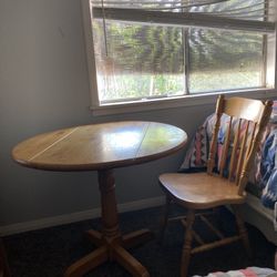 Wood Table & Chair  and Wood Rack $30