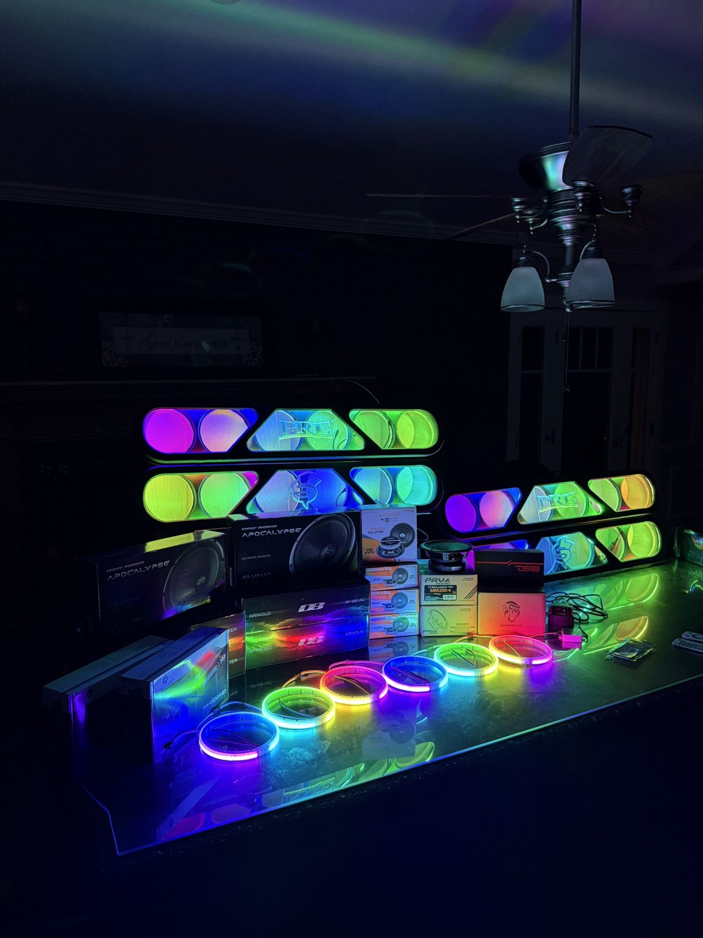Speaker rack, Tweeters and Amplifiers