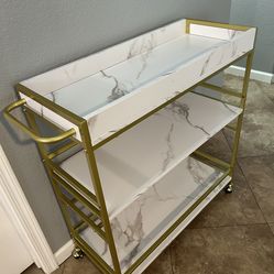 (NEW) Rolling 3 Tier Serving Bar Cart