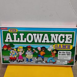 The Allowance Game by Lakeshore Learning, an educational board game designed for children ages 5 and up.