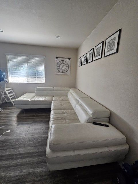 Leather Sofa + Twin Bunk bed