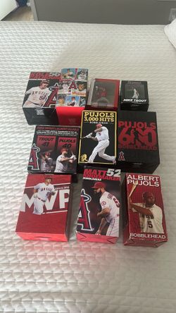 Angels Pujols and trout bobbleheads