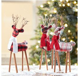 3 Piece Set Red Reindeers Tabletop Christmas Holiday Decor