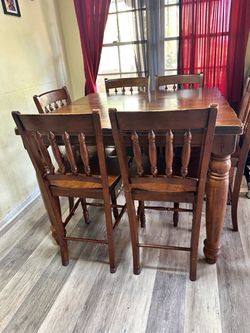 All wood dining table