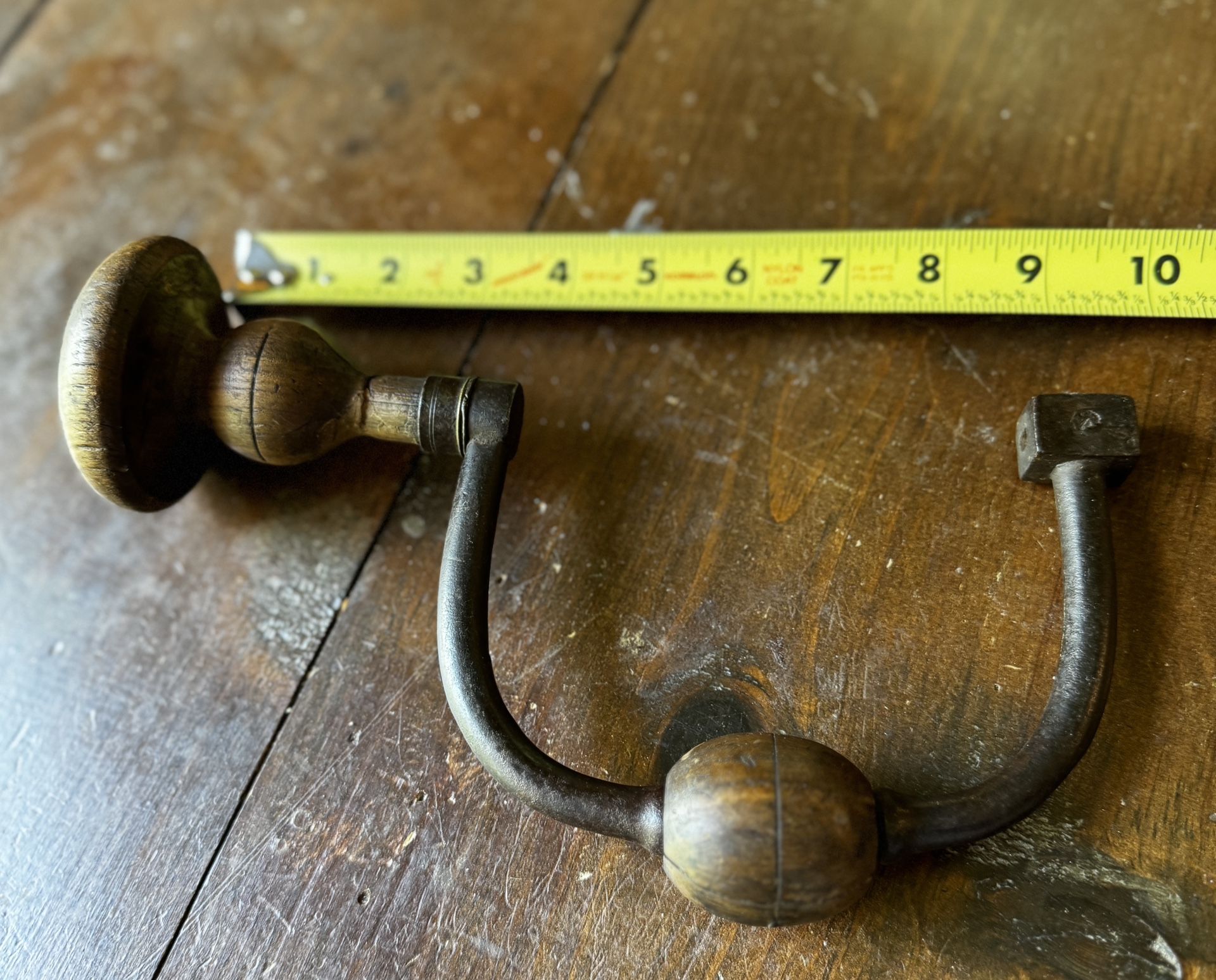 Rare Vintage Wood Bit Brace, Ball Type, Lady's Size, Non-Ratcheting,
