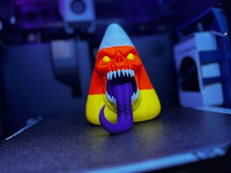 Candy Corn Monster Figurine 3D Printed Halloween Decoration