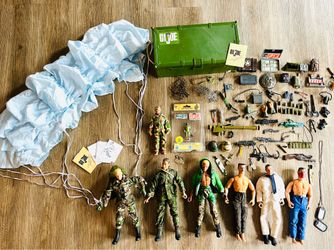 Huge Lot of 12" GI Joe Action Figures Guns Accessories Helmets Shoes