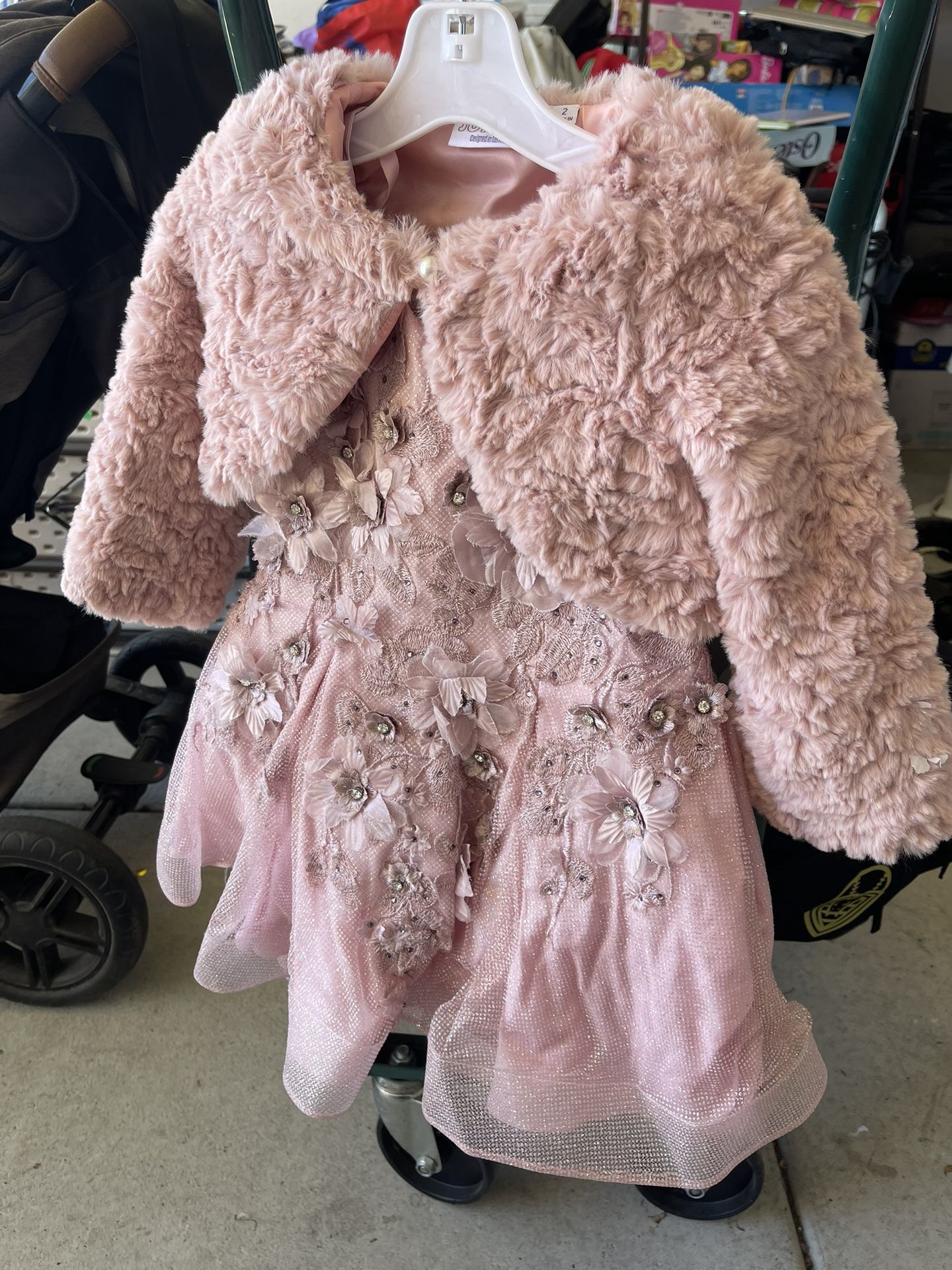 Size 2 Toddler Blush Dress With Short Coat