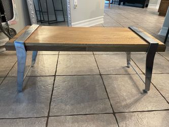 Wood and chrome bench