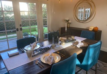 Dining table, Chairs, and Sideboard