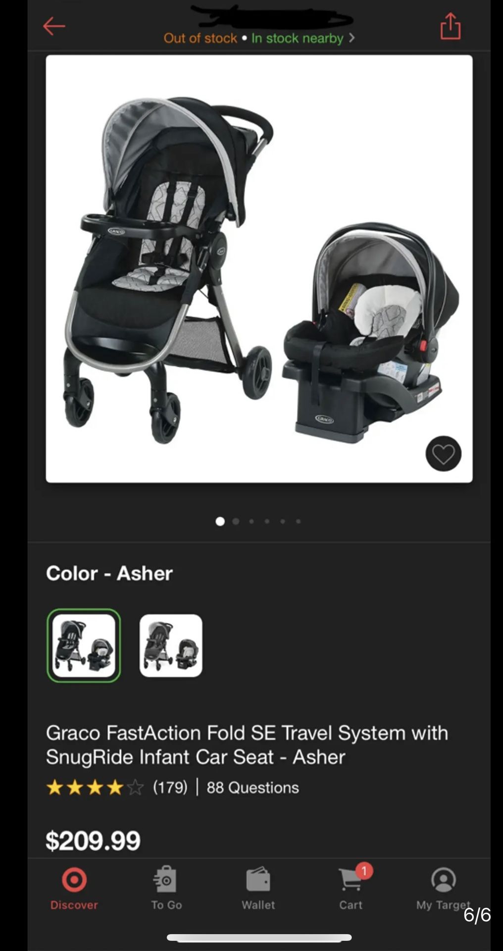 Graco Stroller And Car seat Travel System