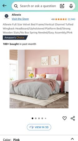 Full Size Pink Velvet Bed
