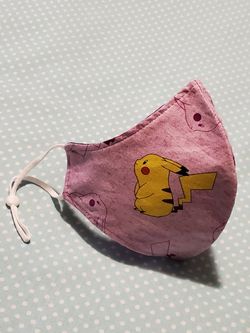Handmade Youth Pokemon Pikachu Adjustable Face Mask