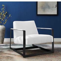 Modway EEI-4220-BLK-WHI Seg Upholstered Accent Chair in Black and White