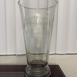 Tall Clear Glass Flower Vase – 14¼” x 7”