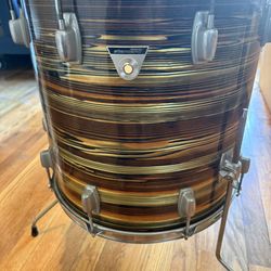 1969–1974 Ludwig Standard 16x16 Floor Tom, Gold / Bronze Strata Finish, All Original
