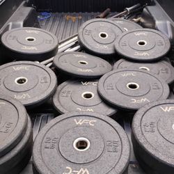 BUMPER PLATES  : HI TEMP STYLE :  ($2) LB.  (PAIRS OF)  :  45s = $140 /   35s = $110 /   25s  = $100 :   Buy Whatever Sizes You Like