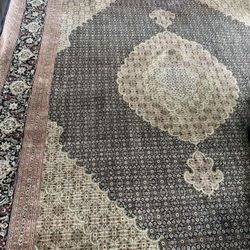 100% silk Tabriz handmade carpet Rug