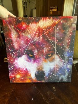Galaxy Wolf Canvas Wall Art Print
