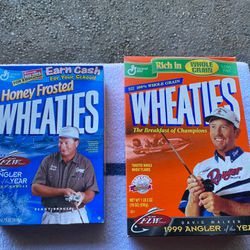2 Fishing Wheaties Boxes with Medallion 