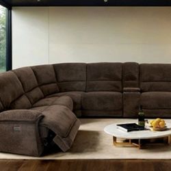Brand New Brown Super Plush Power Reclining Sectional Sofa 