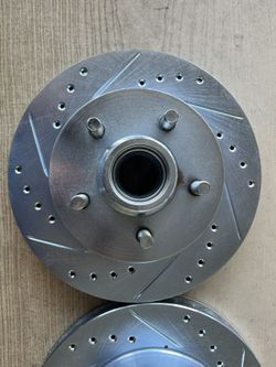 GMC C1500 88-94 Front Drill Slot Rotors Ceramic Brake Pads